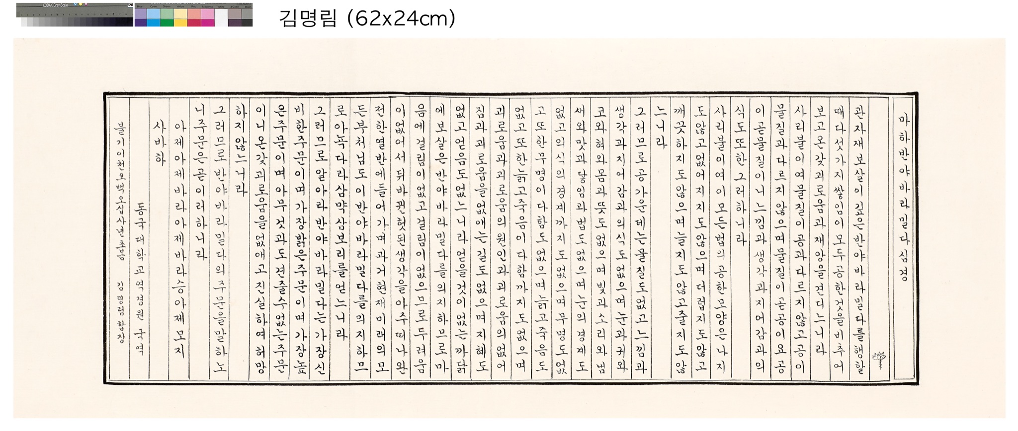 반야심경 (황지주묵)